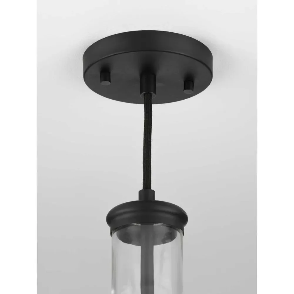 Progress Lighting Latrobe Black Large 1-Light Pendant, Clear Glass - P500229-031